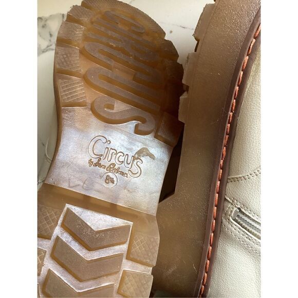 Circus By Sam Edelman Womens Sanders 2 Lace Up Boots Sz 8.5 Ivory - Picture 10 of 12